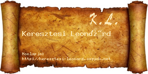 Keresztesi Leonárd névjegykártya