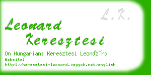 leonard keresztesi business card
